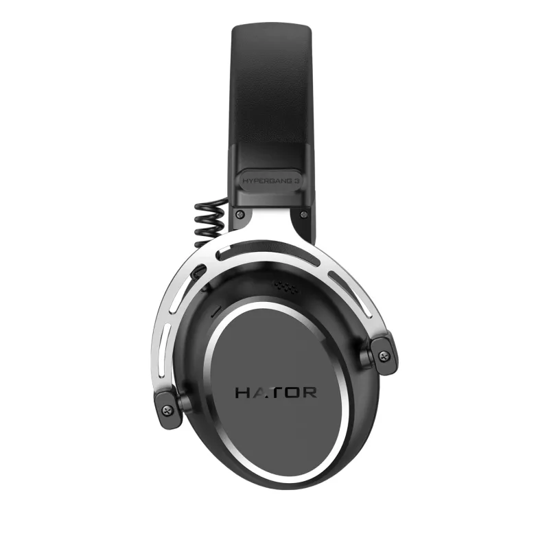 Zestaw słuchawkowy HATOR HYPERGANG 3 Hi-Res, przewodowy, pałąk na głowę, do gier, USB Type-C / USB Type-A, czarny