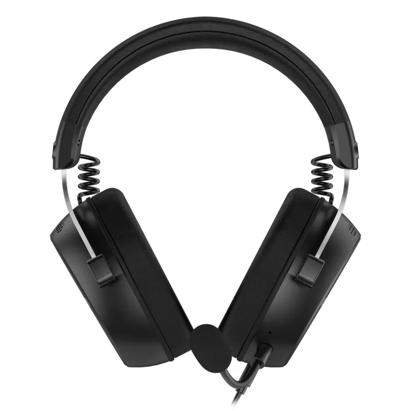 Zestaw słuchawkowy HATOR HYPERGANG 3 Hi-Res, przewodowy, pałąk na głowę, do gier, USB Type-C / USB Type-A, czarny