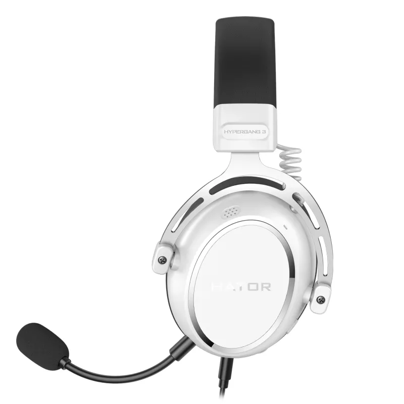 HATOR HYPERGANG 3 Hi-Res Zestaw słuchawkowy Przewodowy Nauszny Gaming USB Typ-C / USB Typ-A Biały