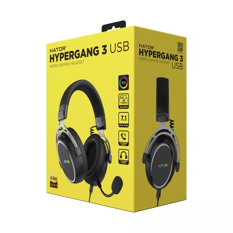 HATOR Hypergang 3 USB Zestaw słuchawkowy Przewodowy i bezprzewodowy Head-band Gaming USB Type-C / USB Type-A Bluetooth Czarny