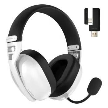 HATOR Hyperpunk 3 bezprzewodowego zestawu słuchawkowego Wired & Wireless Head-band Gaming USB Type-C / USB Type-A Bluetooth biały