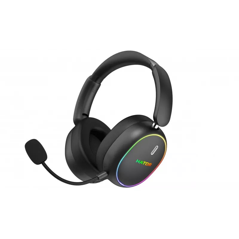 HATOR Phoenix 2 bezprzewodowego zestawu słuchawkowego Wired & Wireless Head-band Gaming USB Type-C / USB Type-A Bluetooth Czarny