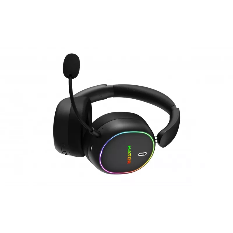 HATOR Phoenix 2 bezprzewodowego zestawu słuchawkowego Wired & Wireless Head-band Gaming USB Type-C / USB Type-A Bluetooth Czarny