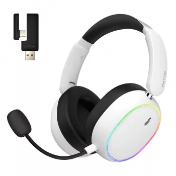 Zestaw słuchawkowy HATOR Phoenix 2 Wireless Przewodowy i Bezprzewodowy Nagłowny Gamingowy USB Typ-C / USB Typ-A Bluetooth Biały