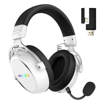 HATOR Hypergang 3 Wireless Zestaw słuchawkowy Nagłowny Gaming USB Type-C / USB Type-A Bluetooth Biały