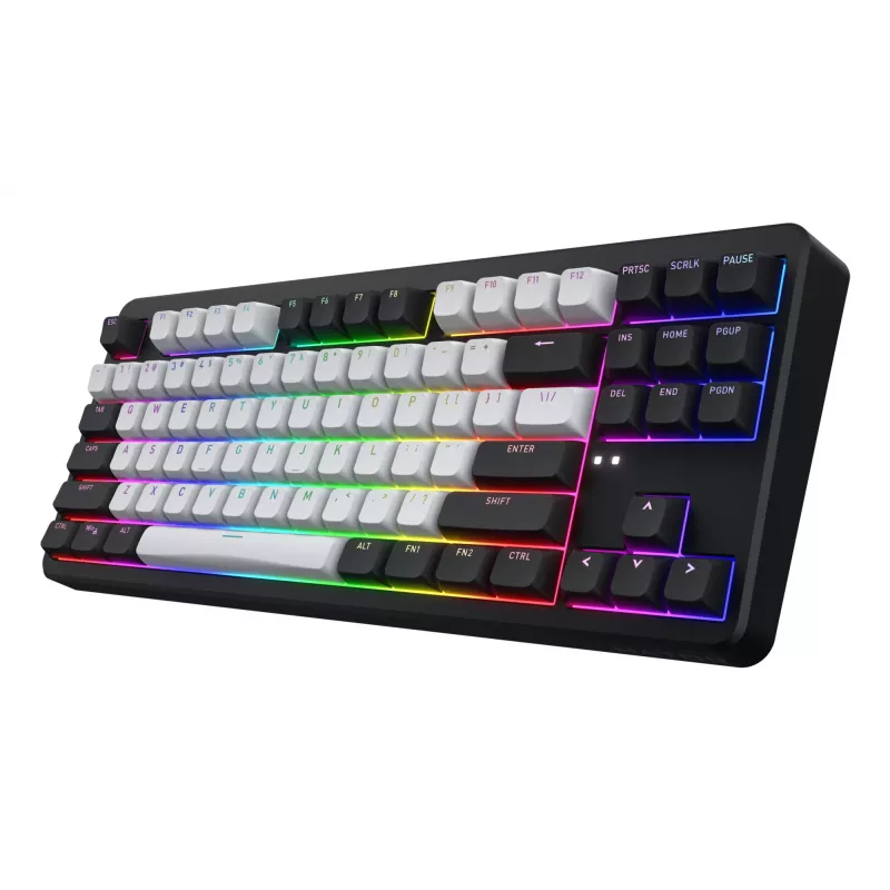 HATOR Rockfall 3 TKL Wireless, czarna, QMK/VIA, klawisze OMA profile biało-czarne klawiatura - liniowe przełączniki mechaniczne hotswap - US - układ ANSI (HTK850)