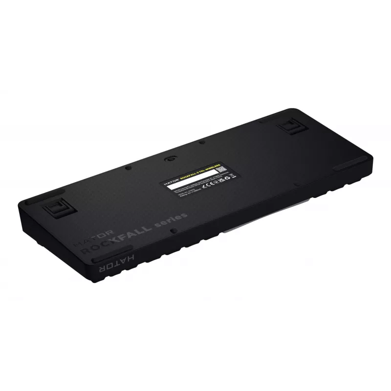 HATOR Rockfall 3 TKL Wireless, czarna, QMK/VIA, klawisze OMA profile biało-czarne klawiatura - liniowe przełączniki mechaniczne hotswap - US - układ ANSI (HTK850)