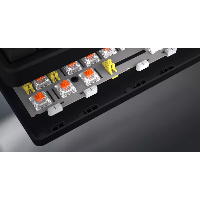 HATOR Rockfall 3 TKL Wireless, czarna, QMK/VIA, klawisze OMA profile biało-czarne klawiatura - liniowe przełączniki mechaniczne hotswap - US - układ ANSI (HTK850)