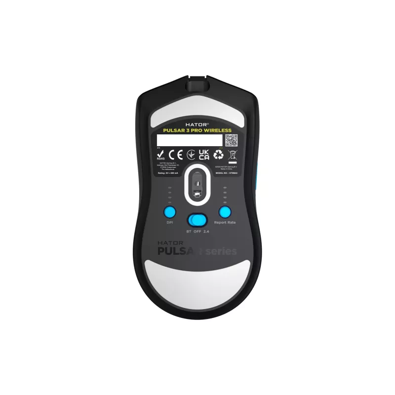 Mysz HATOR Pulsar 3 PRO Wireless Gaming Praworęczna RF Wireless + Bluetooth + USB Type-A Optyczna 30000 DPI