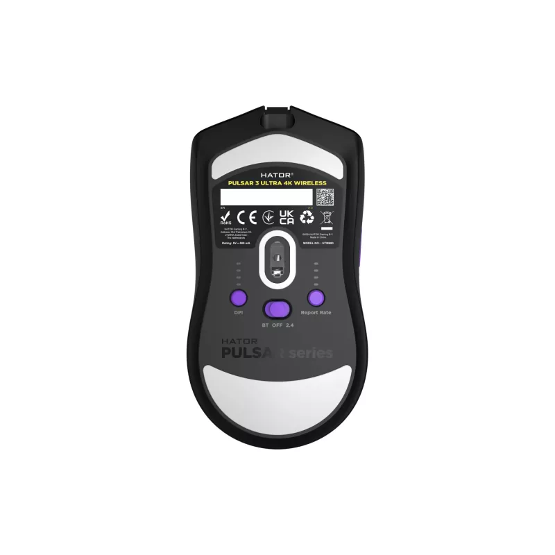 Mysz HATOR Pulsar 3 ULTRA 4K Wireless Gaming Praworęczna RF Wireless + Bluetooth + USB Type-A Optyczna 30000 DPI