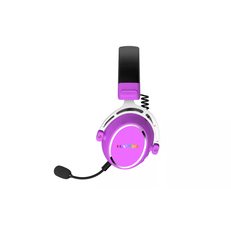 HATOR Hypergang 3 Wireless Zestaw słuchawkowy Nagłowny Gaming USB Type-C / USB Type-A Bluetooth Fioletowy