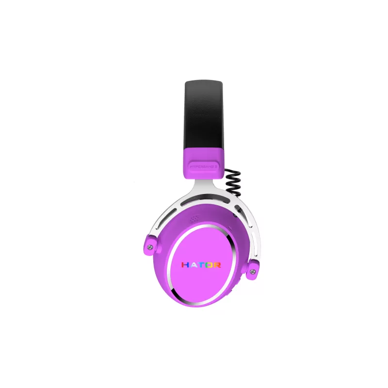 HATOR Hypergang 3 Wireless Zestaw słuchawkowy Nagłowny Gaming USB Type-C / USB Type-A Bluetooth Fioletowy
