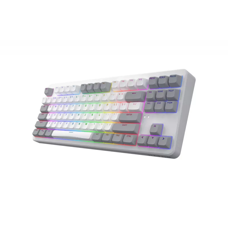 HATOR Rockfall 3 TKL Wireless, biały, QMK/VIA, klawisze OMA profile biało-czarne Klawiatura - liniowe przełączniki mechaniczne hotswap - US - układ ANSI