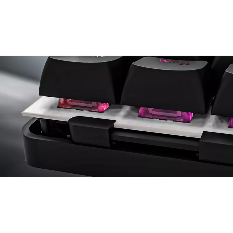 HATOR Rockfall 3 TKL Wireless, biały, QMK/VIA, klawisze OMA profile biało-czarne Klawiatura - liniowe przełączniki mechaniczne hotswap - US - układ ANSI