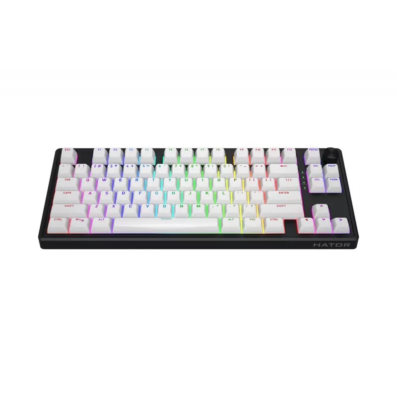 Klawiatura HATOR Skyfall Wireless 80 Gaming USB + RF Wireless + Bluetooth QWERTY US English Czarna, Biała