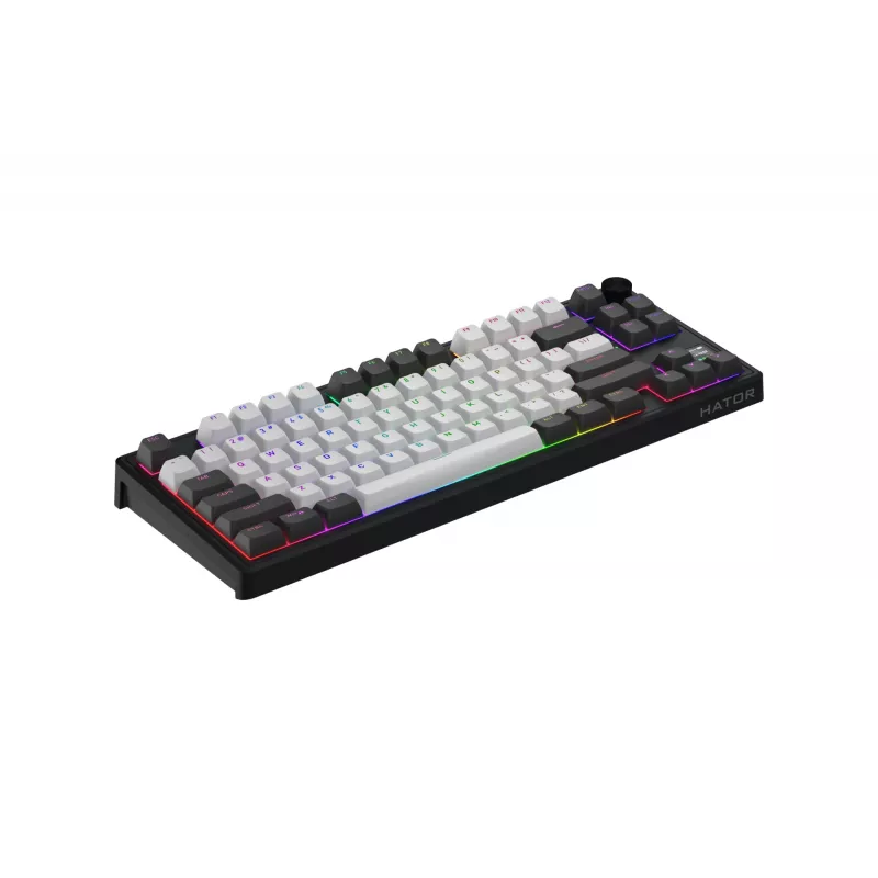 HATOR Skyfall Pro Wireless 80 klawiatura Gaming USB + RF Wireless + Bluetooth QWERTY US English Czarny, Szary