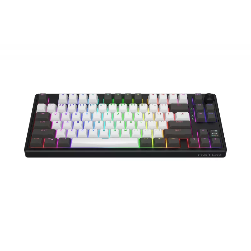 HATOR Skyfall Pro Wireless 80 klawiatura Gaming USB + RF Wireless + Bluetooth QWERTY US English Czarny, Szary