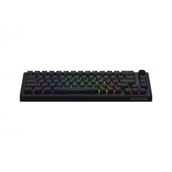 HATOR Skyfall 65 Wired, Mechanical, USB-C, Aurum Sterling, 70M kliknięć, RGB, Czarny, 790g