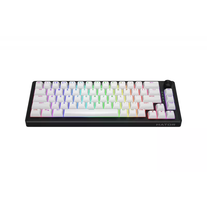 HATOR Skyfall Wireless 65 klawiatura Gaming USB + RF Wireless + Bluetooth QWERTY US English Czarny, Biały