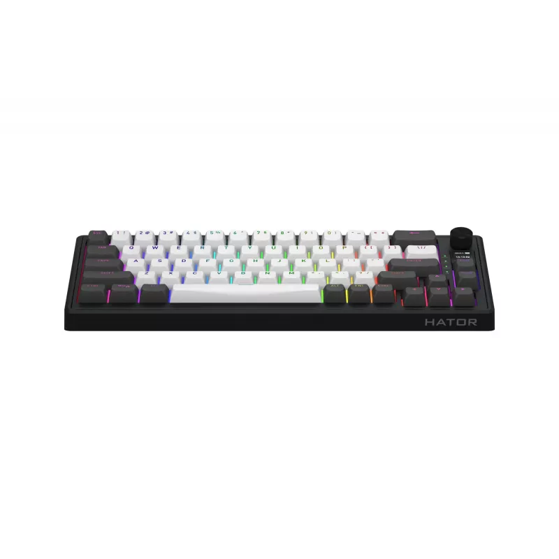 HATOR Skyfall Pro Wireless 65 klawiatura Gaming USB + RF Wireless + Bluetooth QWERTY US English Czarny, Szary