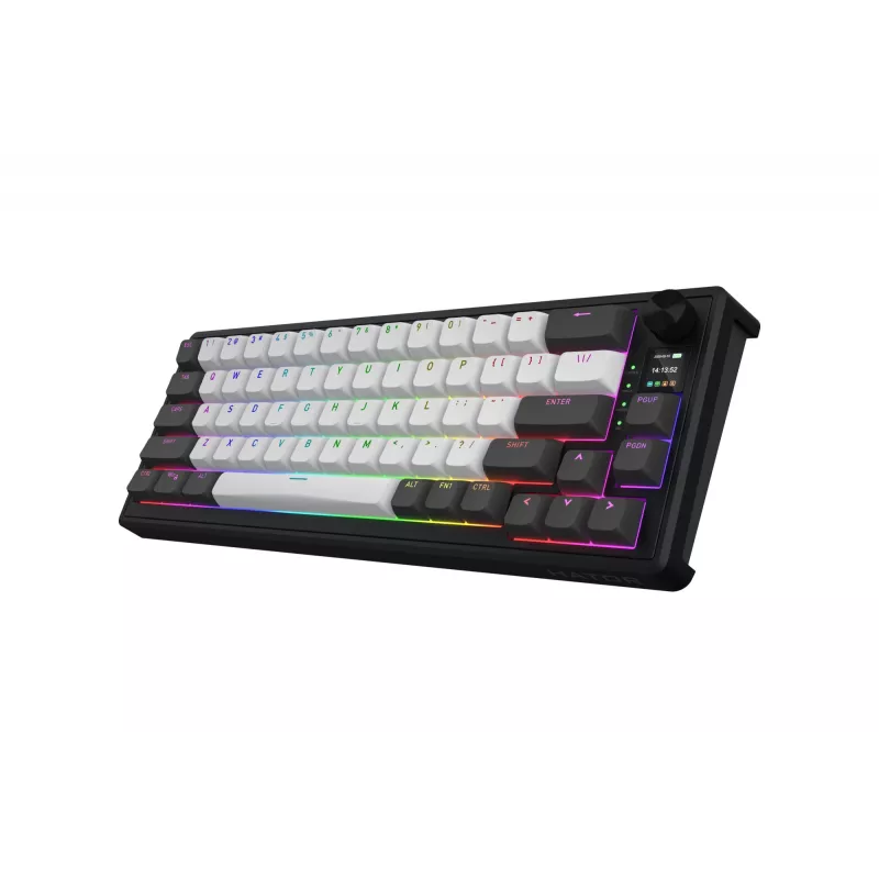 HATOR Skyfall Pro Wireless 65 klawiatura Gaming USB + RF Wireless + Bluetooth QWERTY US English Czarny, Szary