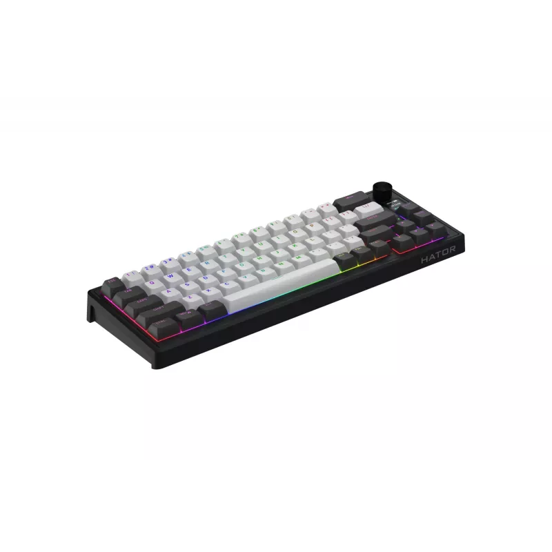 HATOR Skyfall Pro Wireless 65 klawiatura Gaming USB + RF Wireless + Bluetooth QWERTY US English Czarny, Szary