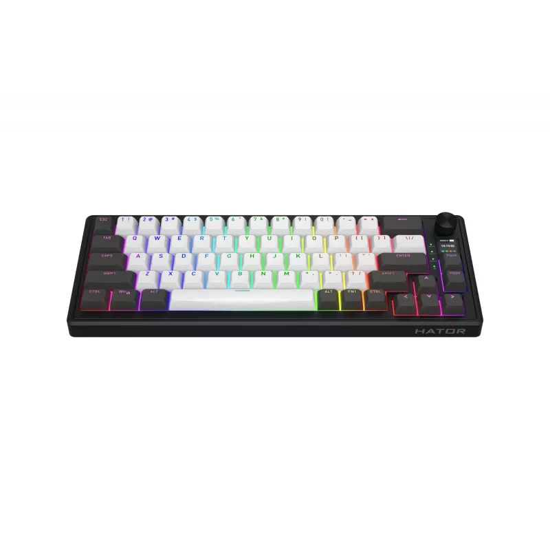 HATOR Skyfall Pro Wireless 65 klawiatura Gaming USB + RF Wireless + Bluetooth QWERTY US English Czarny, Szary
