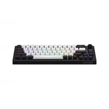 HATOR Skyfall 65 MAG ULTIMA 8K klawiatura bezprzewodowa Gaming USB + RF Wireless + Bluetooth QWERTY US English Czarny, Biały