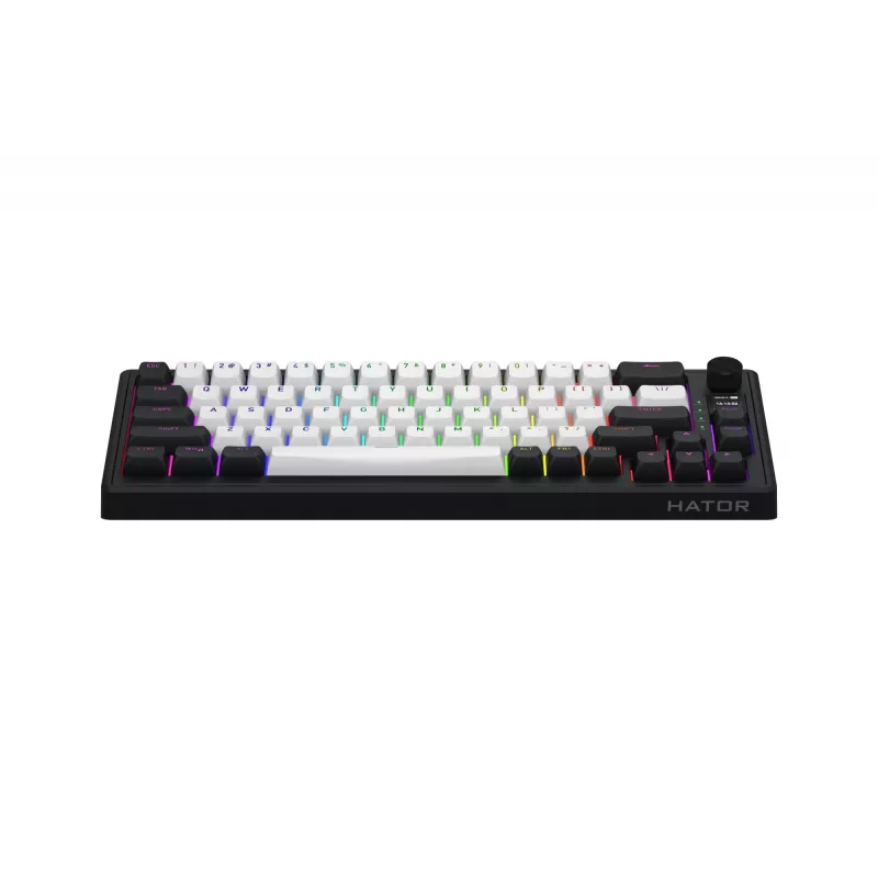 HATOR Skyfall 65 MAG ULTIMA 8K klawiatura bezprzewodowa Gaming USB + RF Wireless + Bluetooth QWERTY US English Czarny, Biały