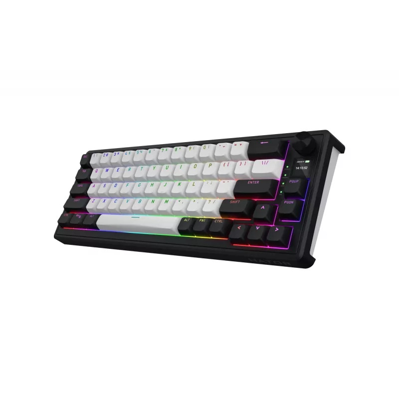 HATOR Skyfall 65 MAG ULTIMA 8K klawiatura bezprzewodowa Gaming USB + RF Wireless + Bluetooth QWERTY US English Czarny, Biały