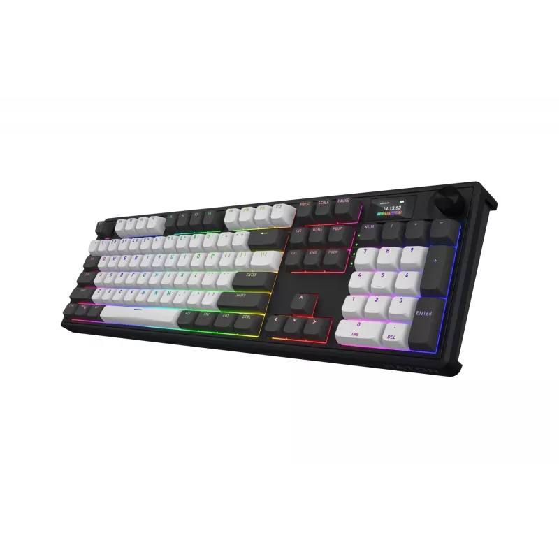 HATOR Skyfall Pro Wireless 100 klawiatura Gaming USB + RF Wireless + Bluetooth QWERTY US English Czarny, Szary