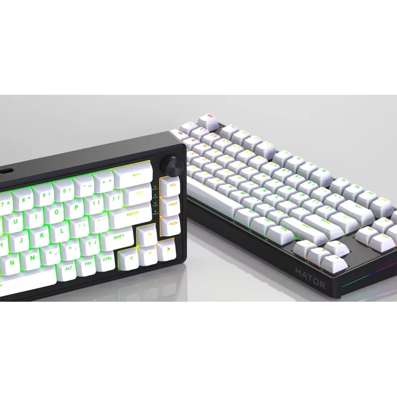 HATOR Skyfall 80 MAG ULTRA 8K klawiatura Gaming USB QWERTY US English Czarny, Biały