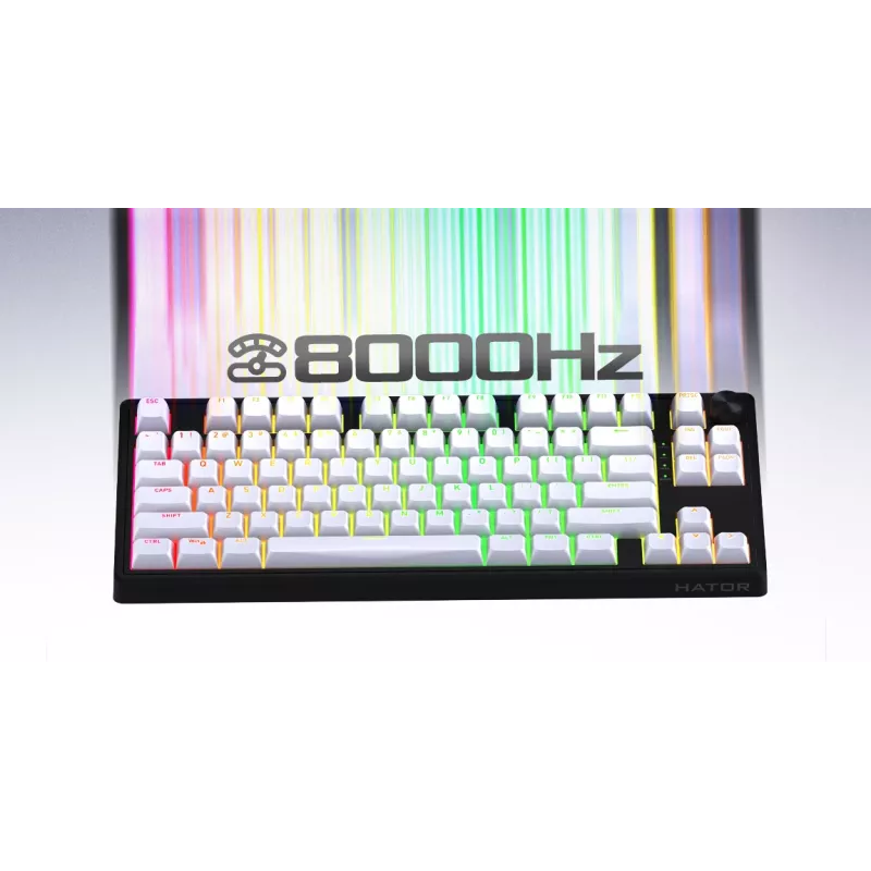 HATOR Skyfall 80 MAG ULTRA 8K klawiatura Gaming USB QWERTY US English Czarny, Biały