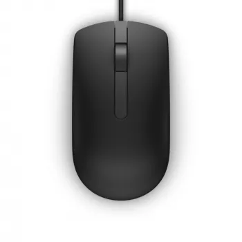 DELL Mysz przewodowa - MS116 - Czarna - (RTL BOX), Symetryczna, Optyczna, USB Typ-A, 1000 DPI, Czarna