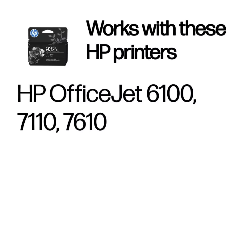 HP 932XL High Yield Czarny Oryginalny wkład atramentowy, czarny, 1 szt., 1000 stron