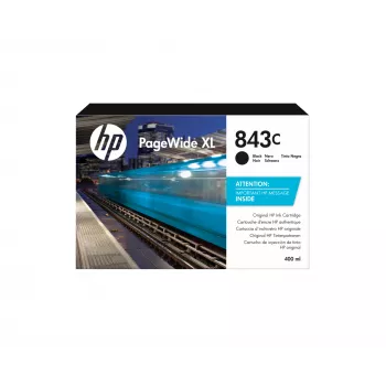 HP 843C 400-ml Czarny PageWide XL wkład atramentowy, Czarny, 1 szt.