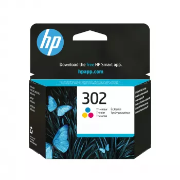 Oryginalny trójkolorowy wkład atramentowy HP 302, cyjan, magenta, żółty, 1 szt., 150 stron