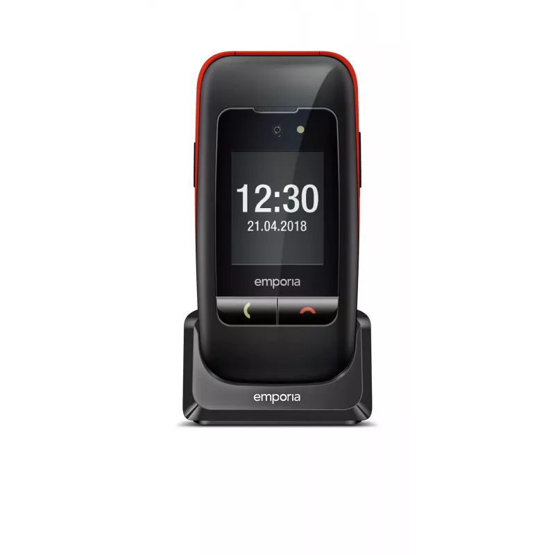 Emporia emporiaONE 6.1 cm (2.4 cala) 80 g Czarny, Czerwony Telefon dla seniora