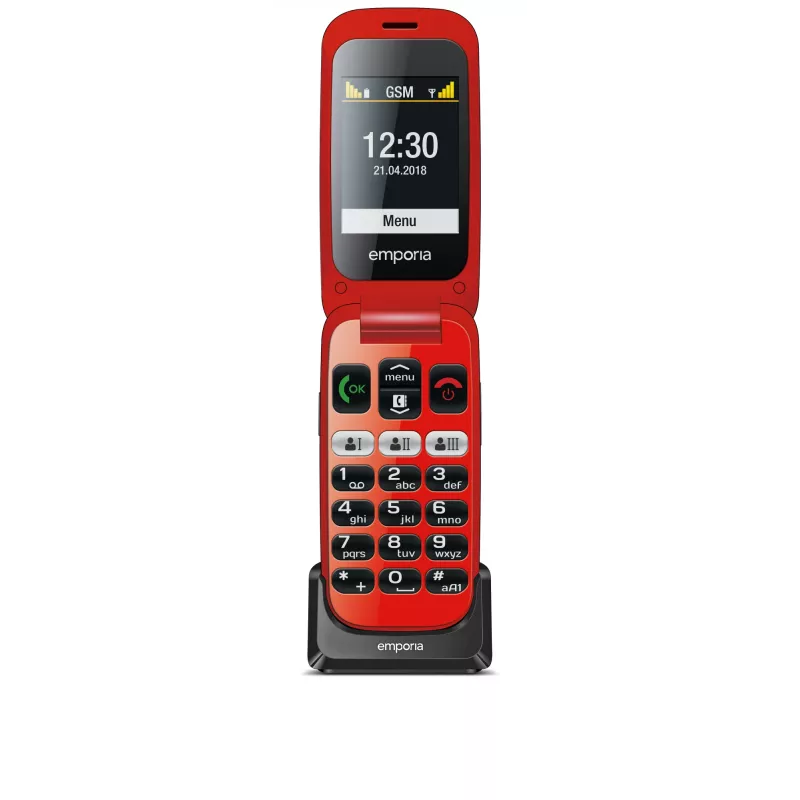Emporia emporiaONE 6.1 cm (2.4 cala) 80 g Czarny, Czerwony Telefon dla seniora