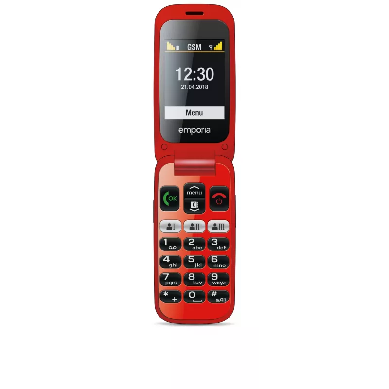 Emporia emporiaONE 6.1 cm (2.4 cala) 80 g Czarny, Czerwony Telefon dla seniora