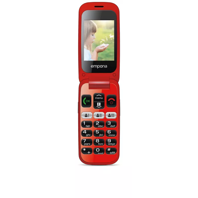 Emporia emporiaONE 6.1 cm (2.4 cala) 80 g Czarny, Czerwony Telefon dla seniora