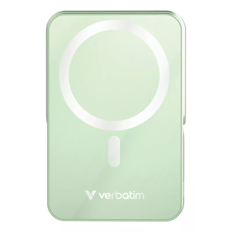 Verbatim Charge 'n' Go magnetyczny bezprzewodowy powerbank ze stojakiem - 10000 mAh zielony
