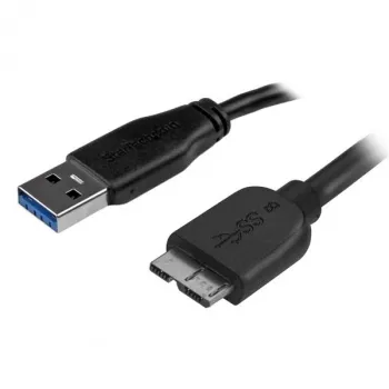 StarTech.com cienki Micro USB 3.0 kabel - M/M - 2m (6ft), 2 m, USB A, Micro-USB B, USB 3.2 Gen 1 (3.1 Gen 1), Męski/Męski, Czarny