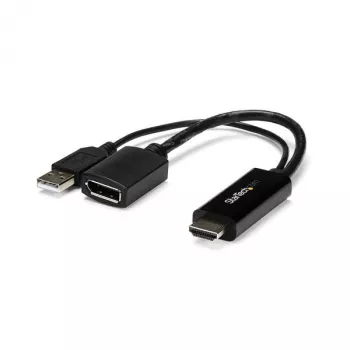 StarTech.com Adapter HDMI na DisplayPort - 4K 30Hz, 3840 x 2160 pikseli, 1080p, 720p, 120 Hz, Czarny, MegaChips - STDP2600, Aktywny konwerter wideo