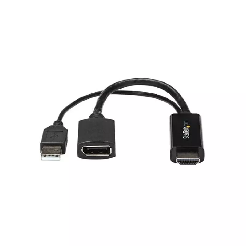 StarTech.com Adapter HDMI na DisplayPort - 4K 30Hz, 3840 x 2160 pikseli, 1080p, 720p, 120 Hz, Czarny, MegaChips - STDP2600, Aktywny konwerter wideo