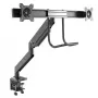 StarTech.com Ramie do montażu na biurku podwójnego ramienia monitora – Ergonomiczne, VESA, 32 cale (8 kg) – Uchwyt poprzeczny do zsynchronizowanego ruchu w pełnym zakresie – Regulacja wysokości – Zacisk C/Przepust kablowy