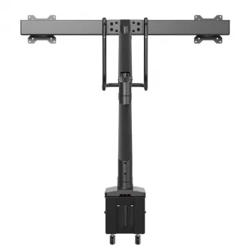 StarTech.com Ramie do montażu na biurku podwójnego ramienia monitora – Ergonomiczne, VESA, 32 cale (8 kg) – Uchwyt poprzeczny do zsynchronizowanego ruchu w pełnym zakresie – Regulacja wysokości – Zacisk C/Przepust kablowy