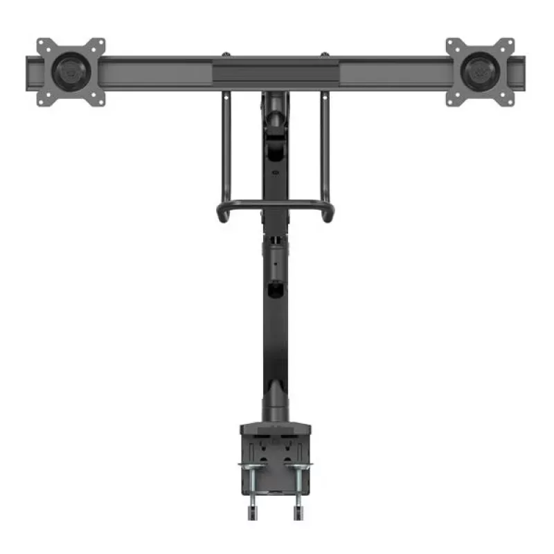 StarTech.com Ramie do montażu na biurku podwójnego ramienia monitora – Ergonomiczne, VESA, 32 cale (8 kg) – Uchwyt poprzeczny do zsynchronizowanego ruchu w pełnym zakresie – Regulacja wysokości – Zacisk C/Przepust kablowy