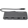 StarTech.com Mini stacja dokująca Thunderbolt dla dwóch monitorów, DisplayPort 4K 60 Hz, bezsterownikowy koncentrator dla Windows i Mac, Gigabit Ethernet, 1x USB-A (USB 5 Gb/s), kabel 11 cali (28 cm)