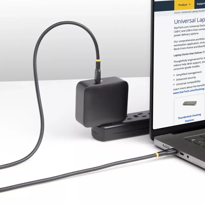 StarTech.com Kabel USB-C do ładowania 3 m, certyfikowany przez USB-IF kabel USB C, 240 W PD EPR, USB 2.0 Typu-C przewód do ładowania laptopa, kabel USB-C do przesyłania danych, osłona TPE, M/M